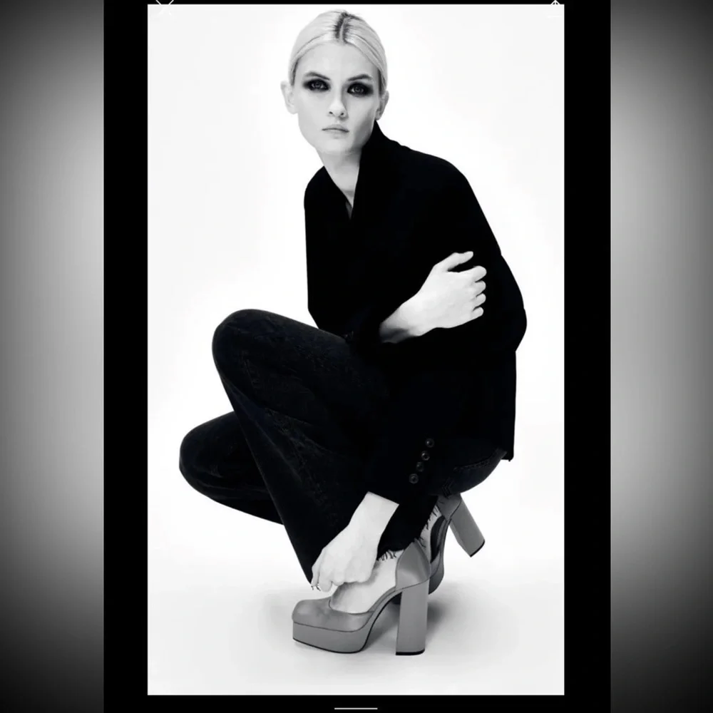 Zara Red Fabric Platform Pump US 6.5 - Picture 5 of 6